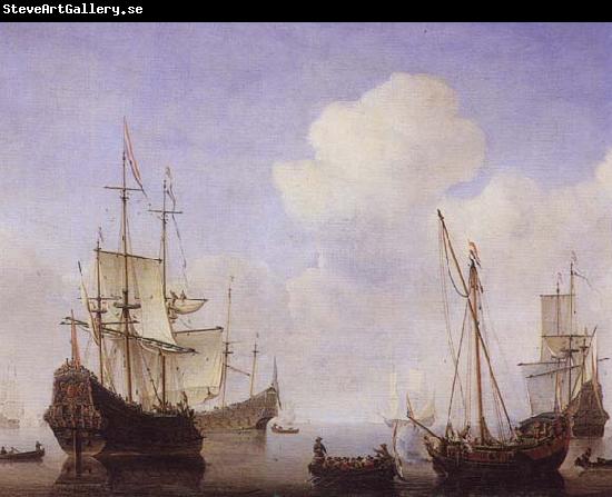 VELDE, Willem van de, the Younger Ships riding quietly at anchor